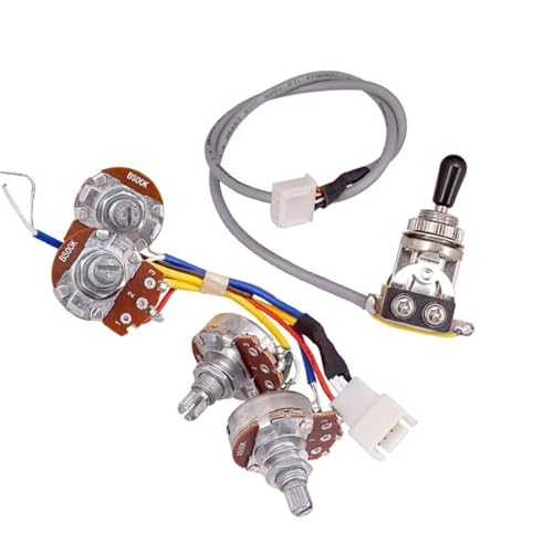 Professioneller Gitarrenkabelbaum Für LP Elektrische Gitarre Pickup Schaltung Kabelbaum 2T2V 500K Potentiometer Drei weg Schalter Professioneller Gitarrenkabelbaum Für LP Elektrische Gitarre Pickup Schaltung Kabelbaum 2T2V 500K Potentiometer Drei weg Schalter von KWETVSH