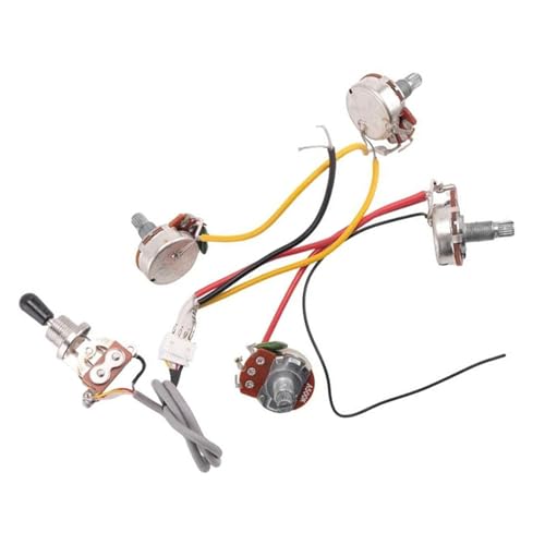 Professioneller Gitarrenkabelbaum Pickup Circuit Harness 2T2V 500K Potentiometer Drei weg Schalter Für A17F LP Stil Gitarre Professioneller Gitarrenkabelbaum Pickup Circuit Harness 2T2V 500K Potentiometer Drei weg Schalter Für A17F LP Stil Gitarre von KWETVSH