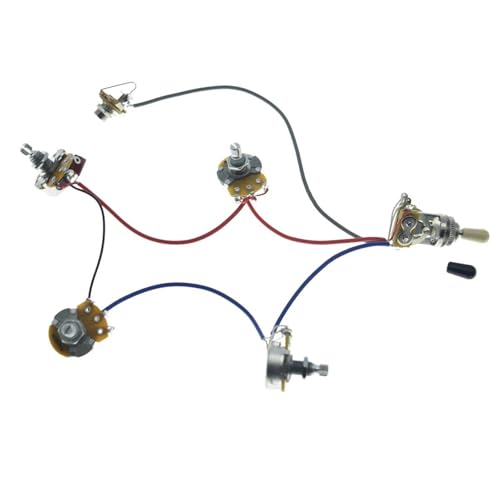 Professioneller Gitarrenkabelbaum Vorverdrahteter Humbuck-Kabelbaum mit 500K-Potentiometern und 3-Wege-Kippschalter für LP SG DOT-Gitarren(2) von KWETVSH