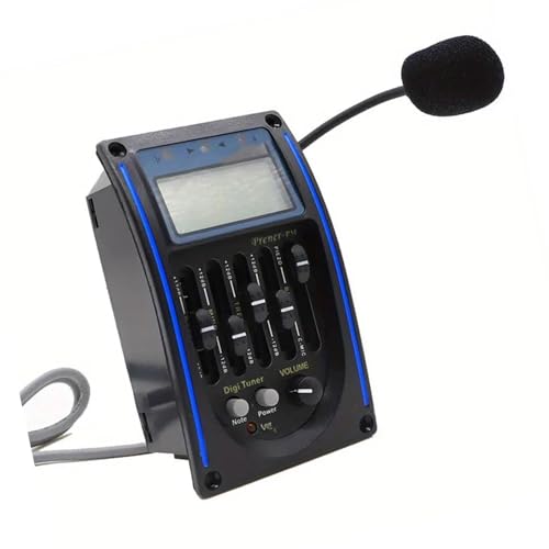 Tonabnehmer Akustikgitarren Akustikgitarren-Tonabnehmer Equalizer Vorverstärker 5-Band-LCD-Tuner mit Mikrofon von KWETVSH