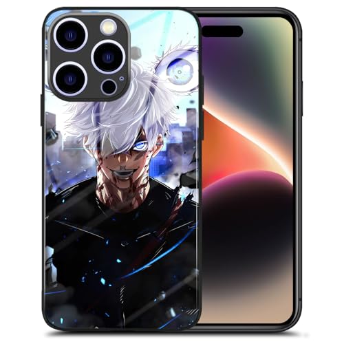 KWHKLST Satoru_Gojo JJK Originality Black Frame Cool Anime Glass Phone Cover - Manga Pattern Design Silicone Case, Tempered Glass for iPhone 16 Pro Max KWHKLST Satoru_Gojo JJK Originality Black Frame Cool Anime Glass Phone Cover - Manga Pattern Design Silicone Case, Tempered Glass for iPhone 16 Pro Max von KWHKLST