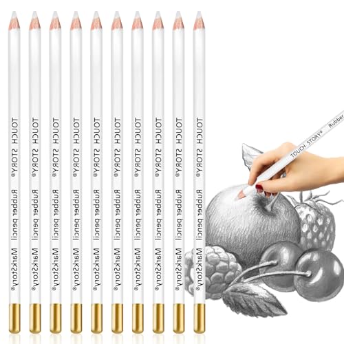 KWJEIULSOQ 10 Stück Radiergummi Stift Set, Radierer Stift Zeichnen Radierstift Stift Radieren, Radierer in Stiftform Radiergummi zum Zeichnen Radierer Detail Radierstift für Künstler Skizzieren von KWJEIULSOQ