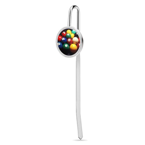 Farbiges Billard-Lesezeichen zum Lesen, elegantes, rostfreies Buchzubehör, langlebige Seitenmarkierungen für Frauen und Männer, Geschenke für Buchliebhaber, 3 cm von KWQDOZF