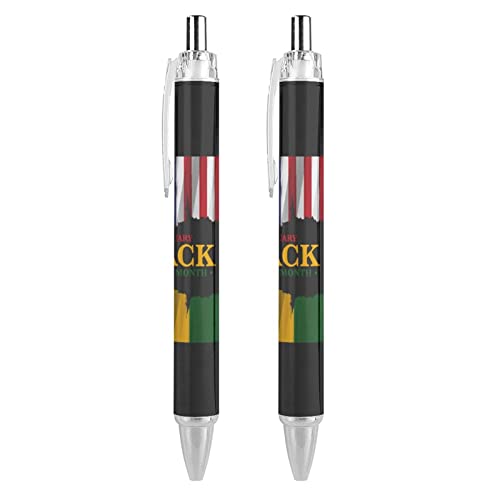 KWQDOZF Black History Month Druckkugelschreiber, tragbarer Kugelschreiber mit schwarzer Tinte, Arbeitsstifte für Bürobedarf von KWQDOZF