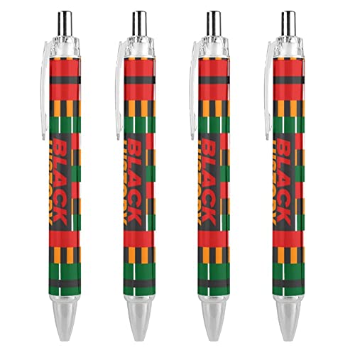 KWQDOZF Black History Month Druckkugelschreiber, tragbarer Kugelschreiber mit schwarzer Tinte, Arbeitsstifte für Bürobedarf von KWQDOZF