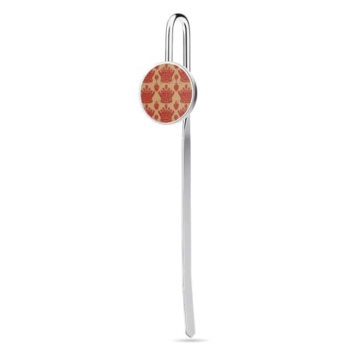 Lesezeichen aus Edelstahl und Metall, rote Krone, personalisierte Lesezeichen, lustige Lesezeichen, Haken, Buchklammer, Lesezubehör für Leseratten, Buchkameraden, Buchliebhaber, Geschenk, 2,5 cm von KWQDOZF
