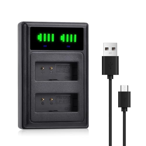 KWTOUL LP-E10 LC-E10C LC-E10 LC-E10E USB Dual Battery Charger Charger Compatible with Canon EOS Rebel T7,T6,T5,T3,T100,EOS 4000D,3000D,2000D,1500D, 1300D,1200D,1100D, Kiss X50 ,X70,X80,X90 KWTOUL LP-E10 LC-E10C LC-E10 LC-E10E USB Dual Battery Charger Charger Compatible with Canon EOS Rebel T7,T6,T5,T3,T100,EOS 4000D,3000D,2000D,1500D, 1300D,1200D,1100D, Kiss X50 ,X70,X80,X90 von KWTOUL