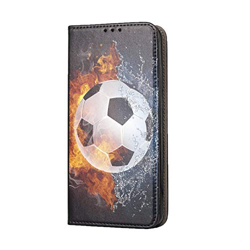 Hülle für iPhone 7 / 8 / SE 2020 Handyhülle Motiv 1152 Fußball Fussball Weiß Schwarz Orange Premium Smart aus Kunstleder einseitig bedruckt HandyCover Handyhülle für iPhone 7 / 8 / SE 2020 Hülle von KX-Mobile