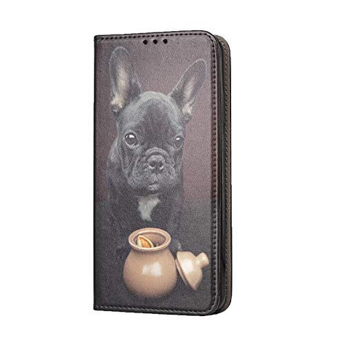 Hülle für iPhone 7 / 8 / SE 2020 Handyhülle Motiv 1451 Französische Bulldogge Hund Schwarz Welpe Premium Smart aus Kunstleder einseitig bedruckt HandyCover Handyhülle für iPhone 7 / 8 / SE 2020 Hülle von KX-Mobile