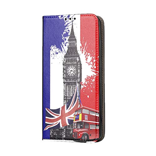 Hülle für iPhone 7 / 8 / SE 2020 Handyhülle Motiv 282 London England Big Ben Schwarz Rot Blau Premium Smart aus Kunstleder einseitig bedruckt HandyCover Handyhülle für iPhone 7 / 8 / SE 2020 Hülle von KX-Mobile