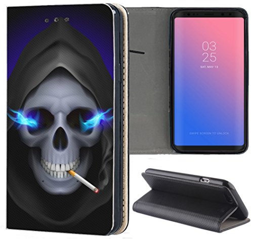 KX-Mobile Apple iPhone 11 Hülle - Handyhülle für Apple iPhone 11 - Handycover aus Kunstleder Motiv 1048 Totenkopf Sensenmann Zigarette Schutzhülle Smart Klapphülle Case KX-Mobile Apple iPhone 11 Hülle - Handyhülle für Apple iPhone 11 - Handycover aus Kunstleder Motiv 1048 Totenkopf Sensenmann Zigarette Schutzhülle Smart Klapphülle Case von KX-Mobile
