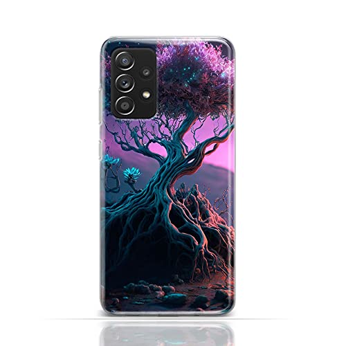 KX-Mobile Handyhülle für Motorola Moto G72 Hülle aus Silikon/TPU für die Rückseite mit Motiv 3525 magischer Baum Wurzeln leuchtende Blüten von KX-Mobile