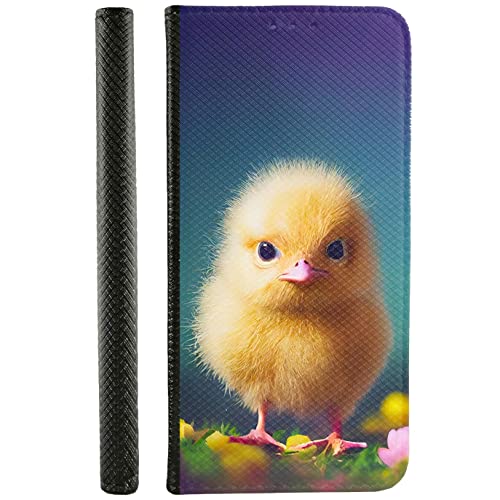 KX-Mobile Handyhülle für iPhone 11 Hülle aus Kunstleder zum klappen mit Motiv 3524 Küken auf Blumenwiese von KX-Mobile