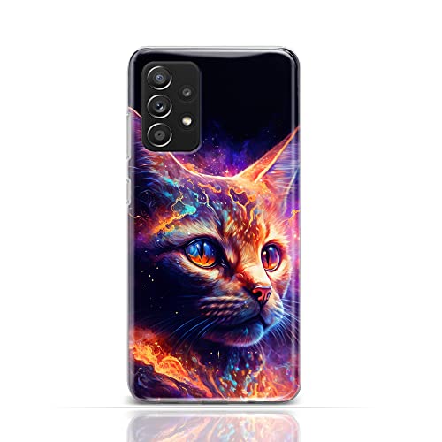 KX-Mobile Handyhülle für iPhone 12 Mini Hülle aus Silikon/TPU für die Rückseite mit Motiv 3531 kosmische Katze leuchtender Rauch von KX-Mobile