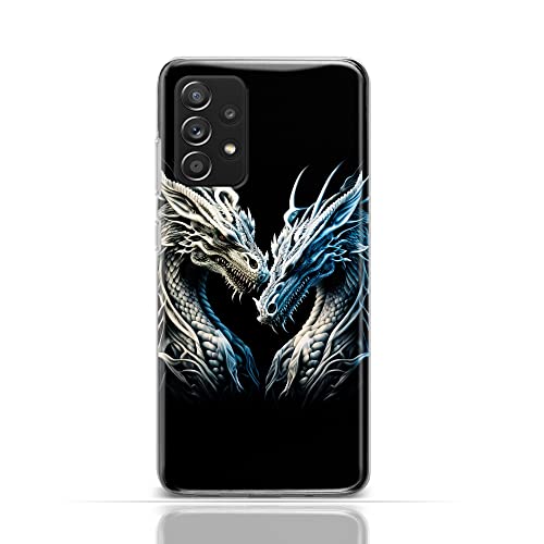 KX-Mobile Handyhülle für iPhone 13 Hülle aus Silikon/TPU für die Rückseite mit Motiv 3526 Zwei graue Drachen von KX-Mobile