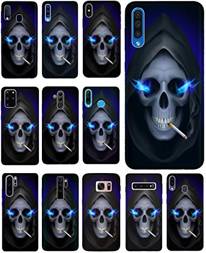 KX-Mobile Hülle für Huawei Mate 20 Handyhülle Design 1048 Totenkopf Sensenmann Zigarette aus flexiblem Silikon SchutzHülle Softcase HandyCover Hülle für Huawei Mate 20 von KX-Mobile