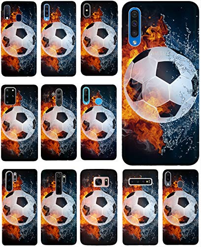 KX-Mobile Hülle für Huawei P20 Handyhülle Design 1152 Fußball Fussball Weiß Schwarz Orange aus flexiblem Silikon SchutzHülle Softcase HandyCover Hülle für Huawei P20 von KX-Mobile