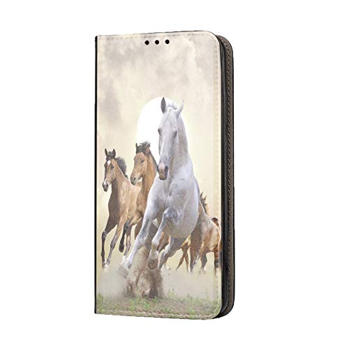 KX-Mobile Hülle für Samsung A20e Handyhülle Motiv 1025 Pferd Pferde Braun Weiß Premium Smart aus Kunstleder einseitig Bedruckt HandyCover Handyhülle für Samsung Galaxy A20e Hülle von KX-Mobile