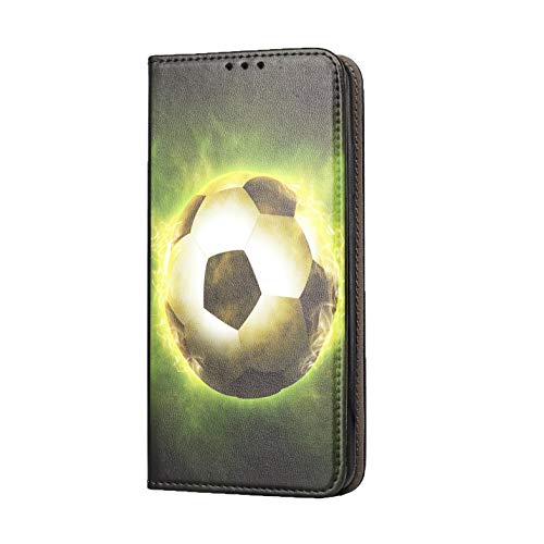 KX-Mobile Hülle für Samsung Galaxy J3 2016 Handyhülle Motiv 1314 Fußball Fussball Schwarz Grün Premium Smart aus Kunstleder einseitig Bedruckt HandyCover Handyhülle für Samsung Galaxy J3 2016 Hülle von KX-Mobile