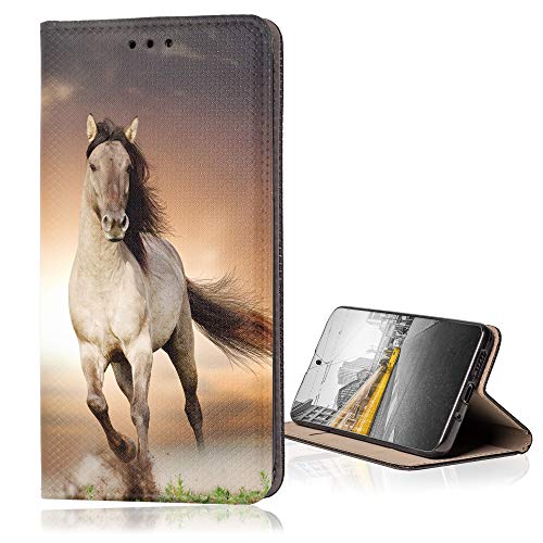 KX-Mobile Hülle für Samsung Galaxy S4 Handyhülle Smart Magnet mit Motiv 1005 Pferd Hengst braun von KX-Mobile