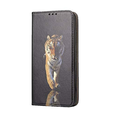 KX-Mobile Hülle für Samsung S10 Handyhülle Motiv 223 Tiger Schwarz Braun Premium Smart aus Kunstleder einseitig Bedruckt HandyCover Handyhülle für Samsung Galaxy S10 Hülle von KX-Mobile