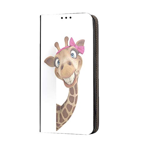 KX-Mobile Hülle für Samsung S10 Handyhülle Motiv 457 Giraffe Animiert Schleife Pink Premium Smart aus Kunstleder einseitig Bedruckt HandyCover Handyhülle für Samsung Galaxy S10 Hülle von KX-Mobile