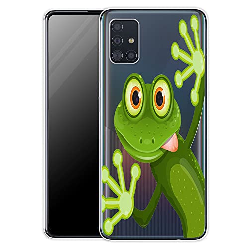 KX-Mobile Hülle für Xiaomi Redmi Note 9 Handyhülle Schutzhülle aus weichem Silikon TPU Softcase mit Motiv 2167 grüner lustiger Frosch von KX-Mobile