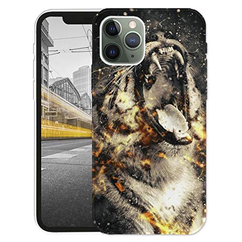 KX-Mobile Hülle für iPhone 11 Handyhülle Motiv 1011 Tiger Schwarz Weiß Feuer Premium Silikonhülle SchutzHülle Softcase HandyCover Handyhülle für iPhone 11 Hülle von KX-Mobile