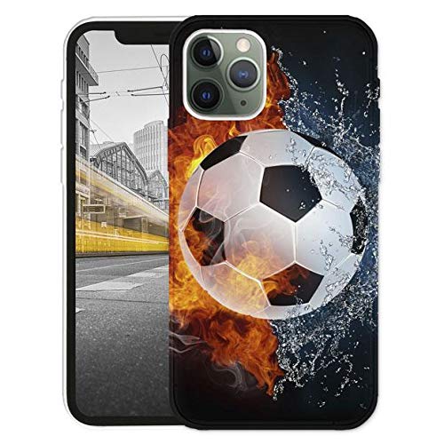 KX-Mobile Hülle für iPhone 11 Handyhülle Motiv 1152 Fußball Fussball Weiß Schwarz Orange Premium Silikonhülle SchutzHülle Softcase HandyCover Handyhülle für iPhone 11 Hülle von KX-Mobile