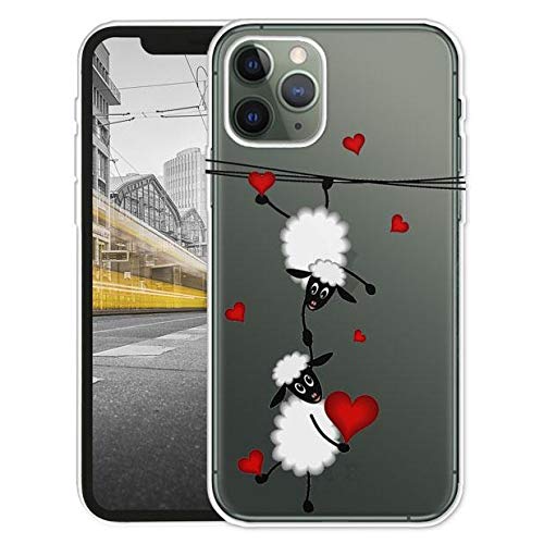 KX-Mobile Hülle für iPhone 11 Handyhülle Motiv 2047 Schafe und Herzen Premium Silikonhülle Softcase HandyCover Handyhülle SchutzHülle für iPhone 11 Hülle von KX-Mobile