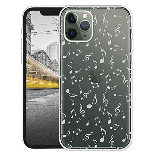 KX-Mobile Hülle für iPhone 11 Handyhülle Motiv 2098 Notenschlüssel Note Weiß Premium Silikonhülle Softcase HandyCover Handyhülle SchutzHülle für iPhone 11 Hülle von KX-Mobile