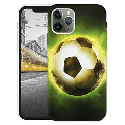KX-Mobile Hülle für iPhone 11 Pro Handyhülle Motiv 1314 Fußball Fussball Schwarz Grün Premium Silikonhülle SchutzHülle Softcase HandyCover Handyhülle für iPhone 11 Pro Hülle von KX-Mobile