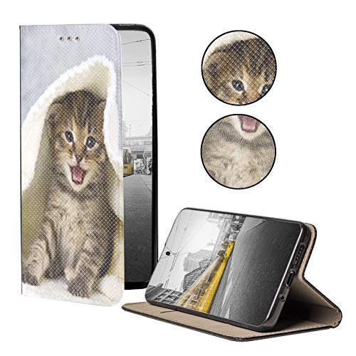 KX-Mobile Hülle für iPhone 6 / 6s Handyhülle Motiv 445 Katzenbaby Katze Braun Blau Premium Smart aus Kunstleder einseitig Bedruckt HandyCover Handyhülle für iPhone 6 / 6s Hülle von KX-Mobile