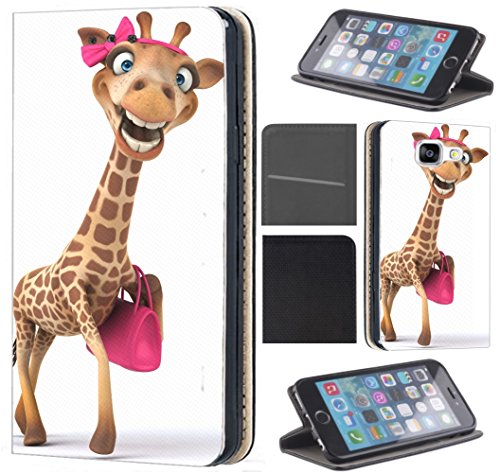 KX-Mobile Hülle für iPhone 7/8 / SE 2020 Handyhülle Motiv 1617 Giraffe lustig mit Handtasche Pink Premium aus Kunstleder Beidseitig Bedruckt HandyCover Handyhülle für iPhone 7/8 / SE 2020 Hülle von KX-Mobile