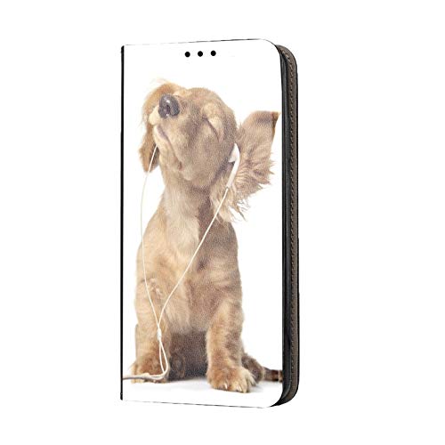 KX-Mobile Samsung Galaxy A50 Hülle - Handyhülle für Samsung Galaxy A50 - Handycover aus Kunstleder Motiv 1023 Hund Hunde Baby Welpe Braun Schutzhülle Smart Klapphülle Case von KX-Mobile