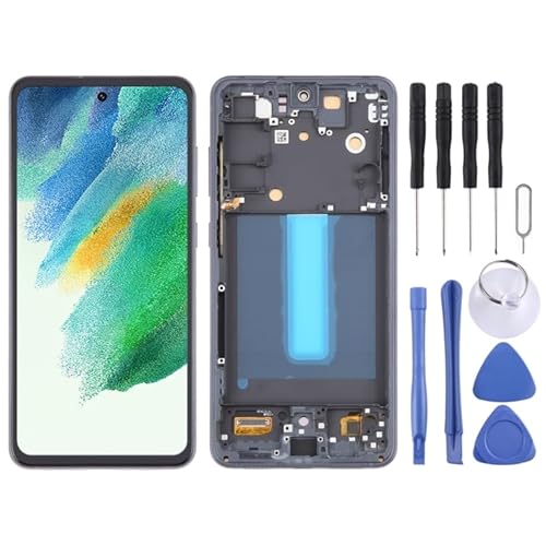 KXPASUKOJX Fr Für Galaxy S21 Fe 5G SM-G990B 6,36 Zoll EU-Version OLED LCD-Bildschirm Digitalisierer Vollmontage mit Rahmen (schwarz) von KXPASUKOJX