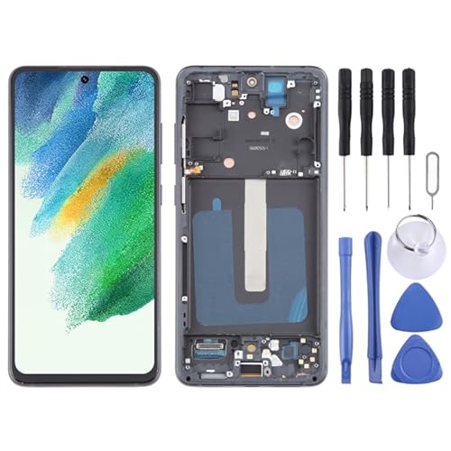 KXPASUKOJX Fr Für Galaxy S21 Fe 5G SM-G990B 6,43 Zoll EU-Version OLED LCD-Bildschirm Digitalisierer Vollmontage mit Rahmen (schwarz) von KXPASUKOJX