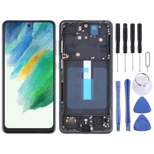 KXPASUKOJX Fr Für Galaxy S21 Fe 5G SM-G990B TFT-Material LCD-Bildschirm Digitalisierer Vollstndiger Baugruppe mit Rahmen, Nicht untersttzender Fingerabdruck-Identifikation (schwarz) von KXPASUKOJX