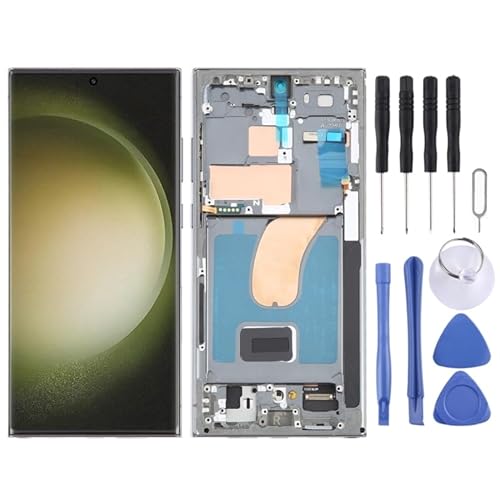KXPASUKOJX Fr Für Galaxy S23 Ultra 5G SM-S918U US Edition 6.78 Zoll OLED LCD-Bildschirm Digitalisierer Vollmontage mit Frame von KXPASUKOJX