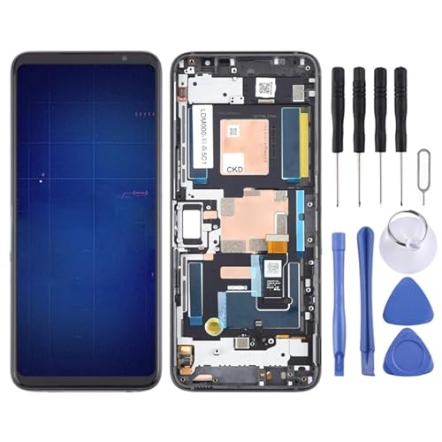 KXPASUKOJX LCD-Bildschirm Fr for ASUS ROG Phone 6 LCD -Bildschirm Digitalisierer Full Assembly mit Rahmen (schwarz) von KXPASUKOJX