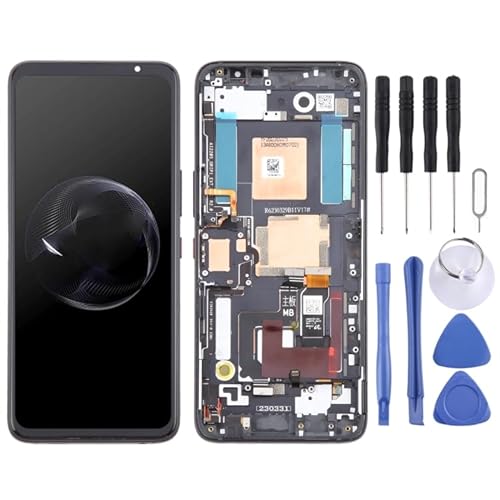 KXPASUKOJX LCD-Bildschirm Fr for ASUS Rog Phone 7/7 Ultimate AMOLED LCD -Bildschirm -Digitalisierer Vollmontage mit Rahmen (schwarz) von KXPASUKOJX