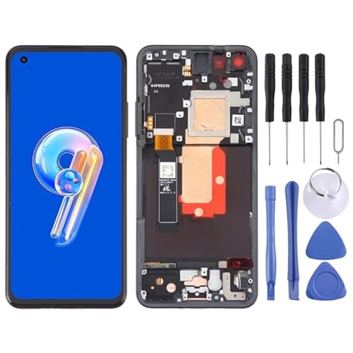 KXPASUKOJX LCD-Bildschirm Fr for ASUS Zenfone 9 9Z AI2202 er LCD -Bildschirm Digitizer Vollmontage mit Rahmen (schwarz) von KXPASUKOJX
