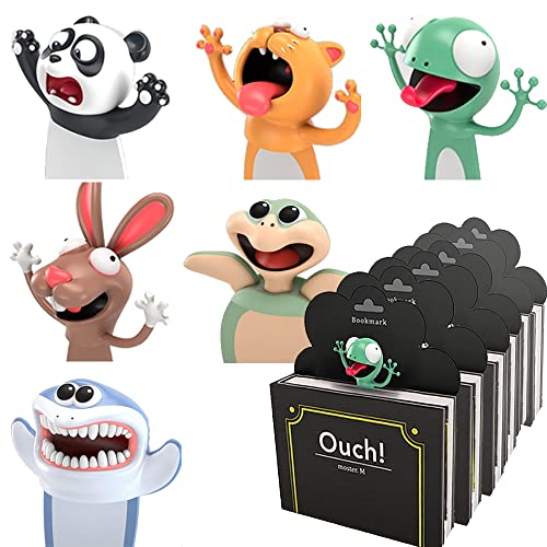 6er SPARSET - 6 Stück KXT Witzige 3D Cartoon Tier-Lesezeichen für Kinder+Erwachsene (Best-Seller-6er Pack2) von KXT DES!GN
