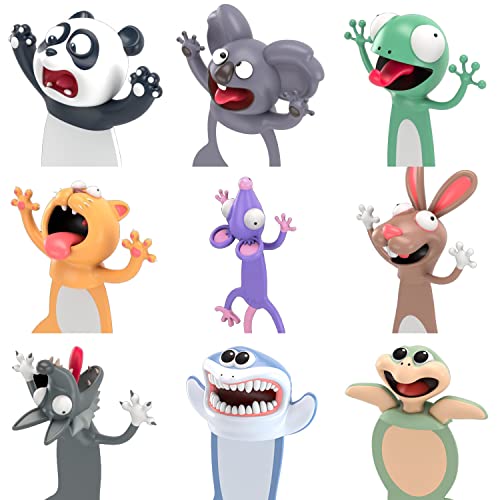 KXT Witzige 3D Lesezeichen - Original AUTSCH! Cartoon Tiere - Lustiges Geschenk für Kinder und Erwachsene (9er Sparset) von KXT DES!GN