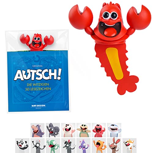 KXT Witzige 3D Lesezeichen - Original AUTSCH! Cartoon Tiere - Lustiges Geschenk für Kinder und Erwachsene (Hummer) von KXT DES!GN