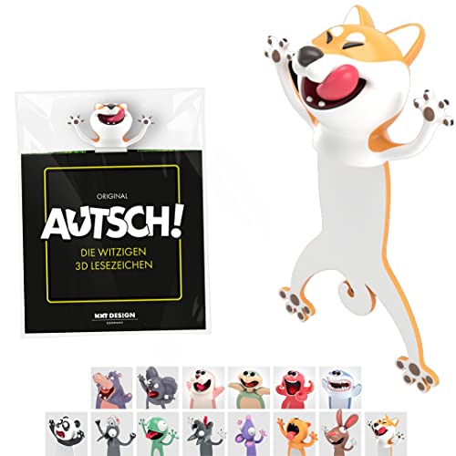 KXT Witzige 3D Lesezeichen - Original AUTSCH! Cartoon Tiere - Lustiges Geschenk für Kinder und Erwachsene (Hund) von KXT DES!GN