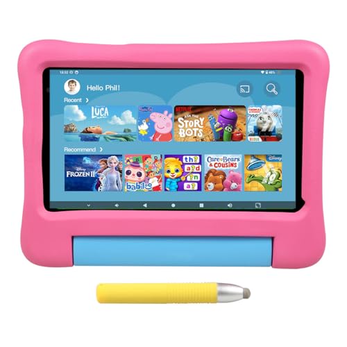 KYASTER Kinder Tablet, 7 Zoll 5G WiFi6 Android 12 Tablet für Kinder, Full HD 1920x1200 IPS Bildschirm, 2GB +32GB, elterliche Kontrollen Spiel Bildung Apps, Kindersicheres Gehäuse mit Stift von KYASTER