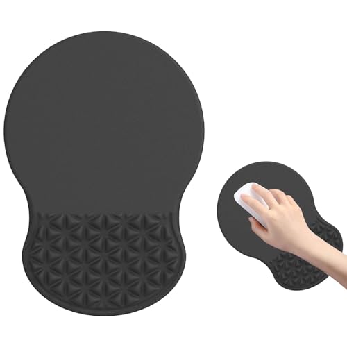 KYSUN Ergonomisches Mauspad Handgelenkstütze, Handgelenk Polster Tastatur Maus, Mauspad mit rutsch Fester Basis, Gel Kissen Maus Matte für Computer und Laptop (schwarz) von KYSUN