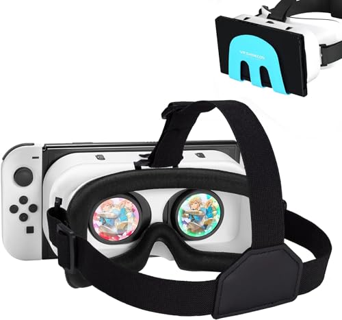 Switch VR Brille Kompatibel mit Nintendo Switch Konsole mit einstellbaren HD-Linsen, 3D Virtual Reality Brille Zubehör für Nintendo Switch/OLED, Switch 3D Brille von KYYOKE