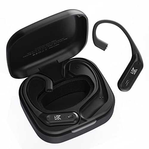KZ AZ09 Pro IEM Kopfhörer-Bluetooth-Adapter, Bluetooth-Modul-Upgrade-Ohrbügel-Ersatzkabel für ZS10Pro ZSNPro ZAS Zax, 0,75/0,78 mm 2-poliger Stecker (schwarz, mit Mikrofon) von KZ